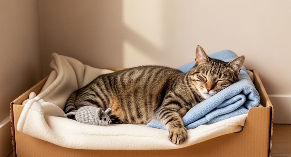 Nesting box for pregnant cat