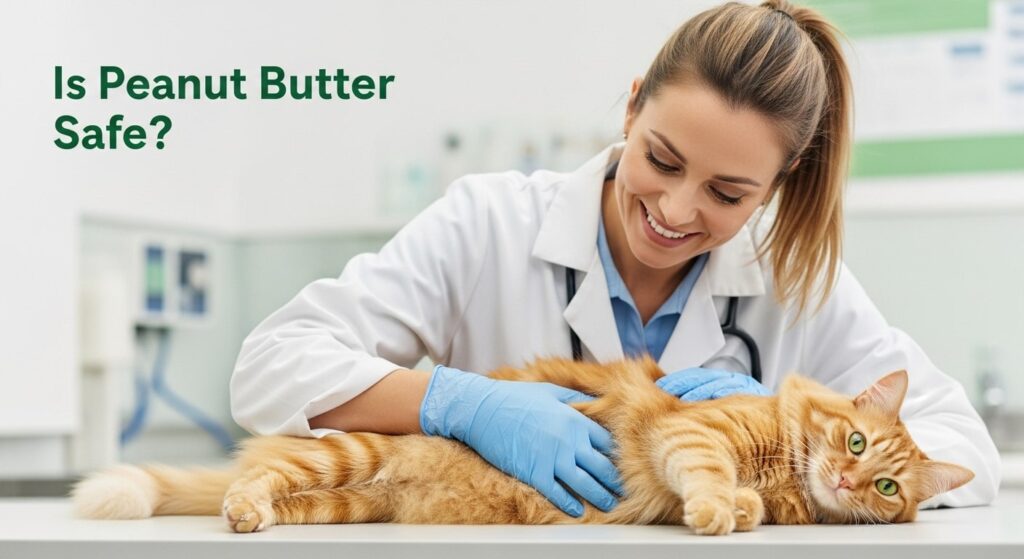 Vet examining a cat