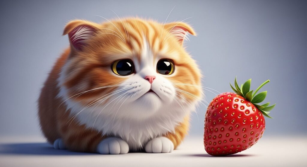 Cat showing discomfort from food.