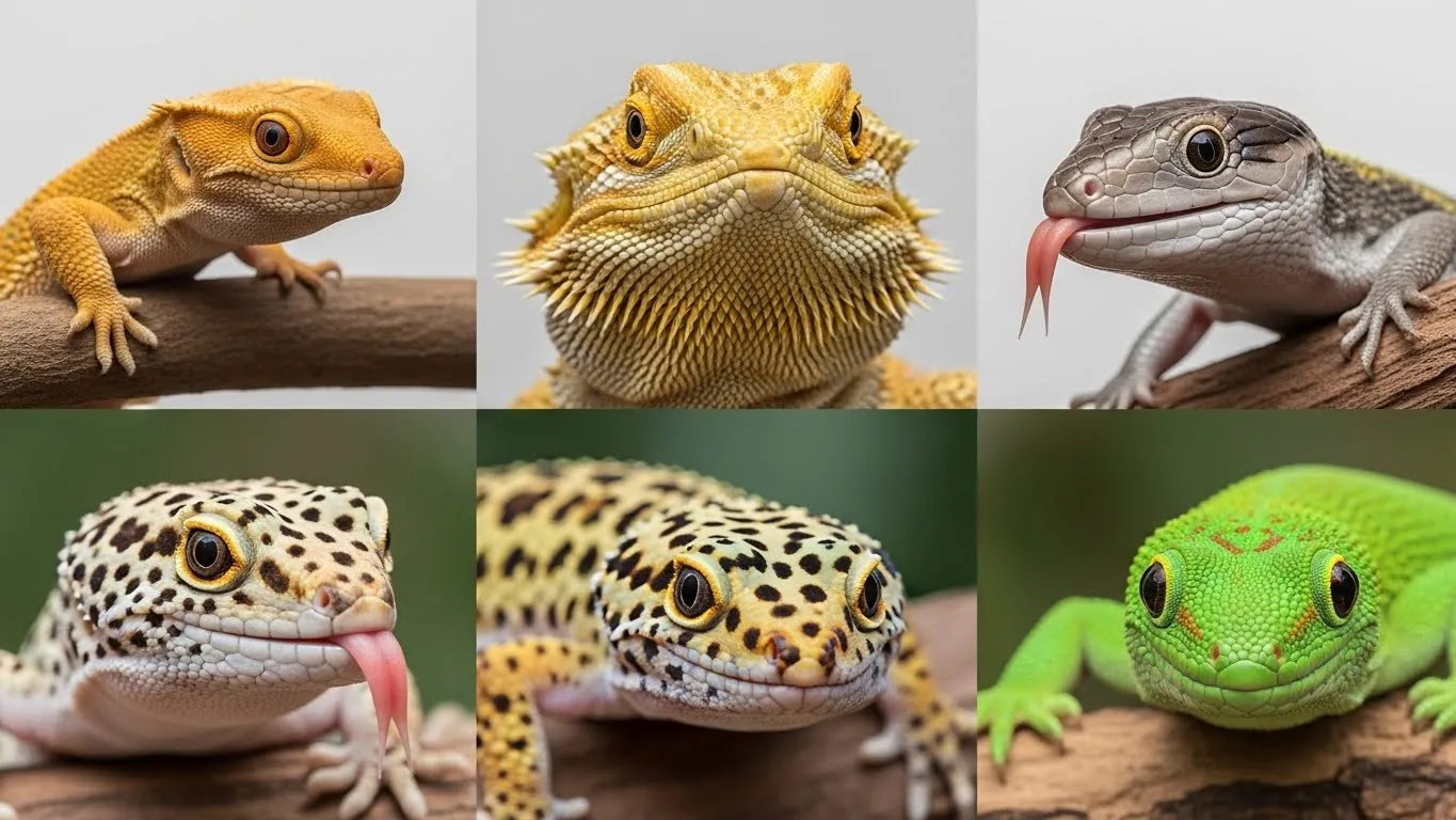 Popular beginner pet lizards collage.
