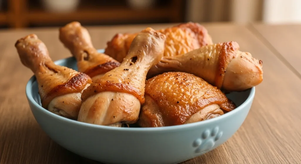 Bowl of oven-made cat food.