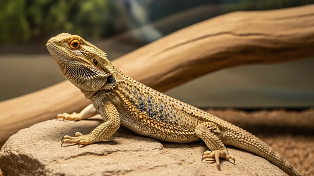 Adult bearded dragon resting