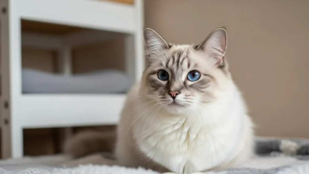 Birman relaxing indoors