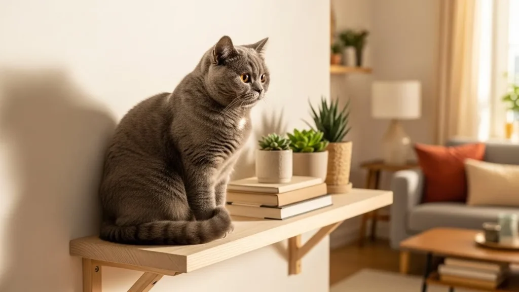 British Shorthair in small space.
