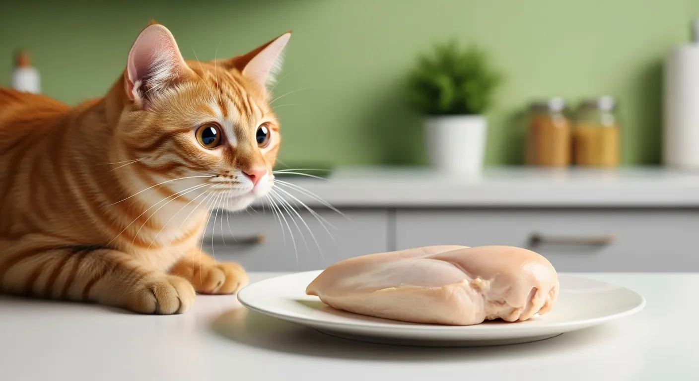 Thumbnail of cat and chicken for pet food guide.