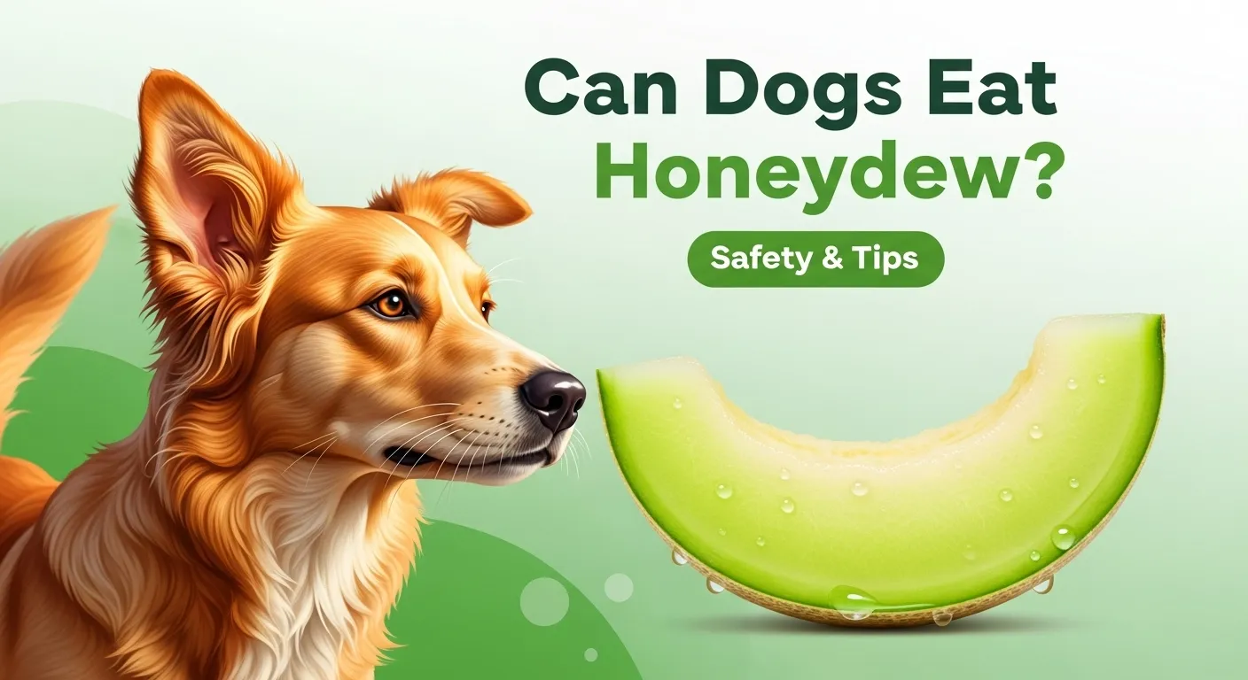 Thumbnail image of dog with honeydew melon for pet food guide.