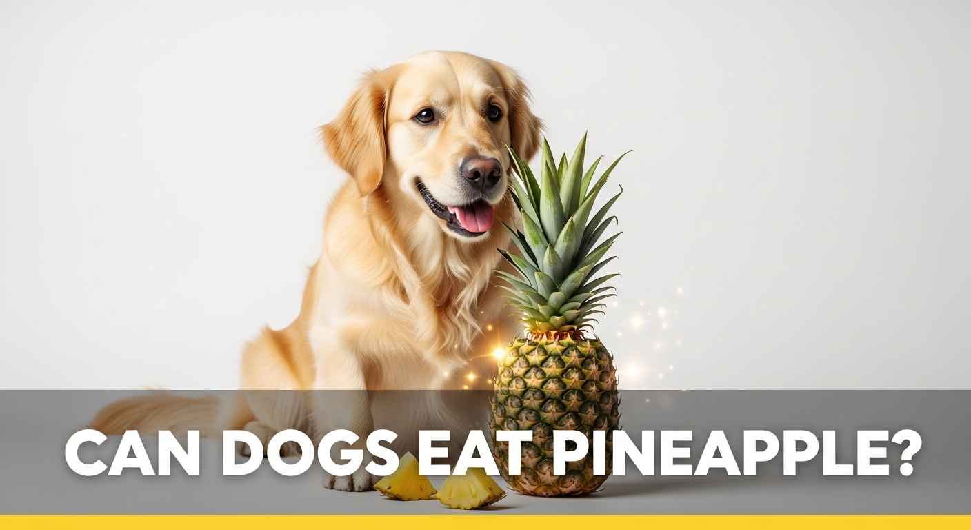 Dog sniffing pineapple for pet food safety blog post