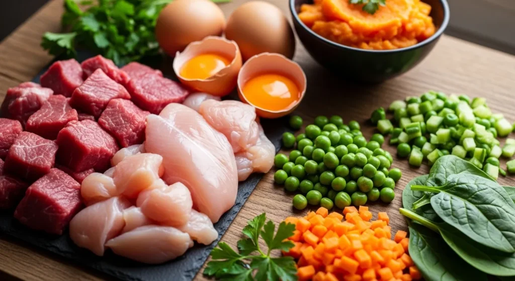 Kitchen setup with cat food makings