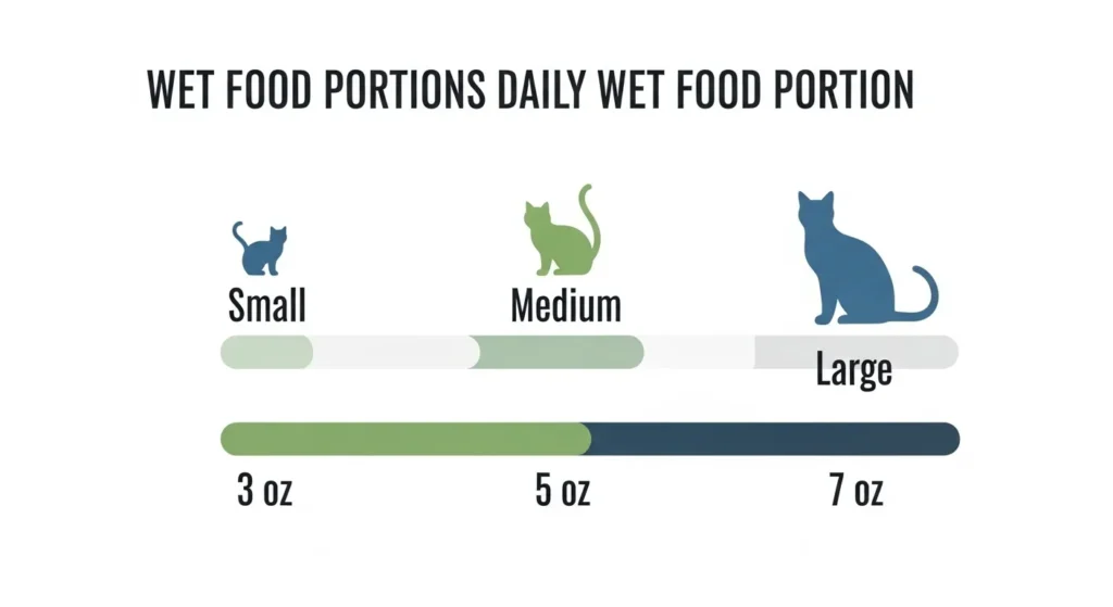 Chart of wet food amounts for cats