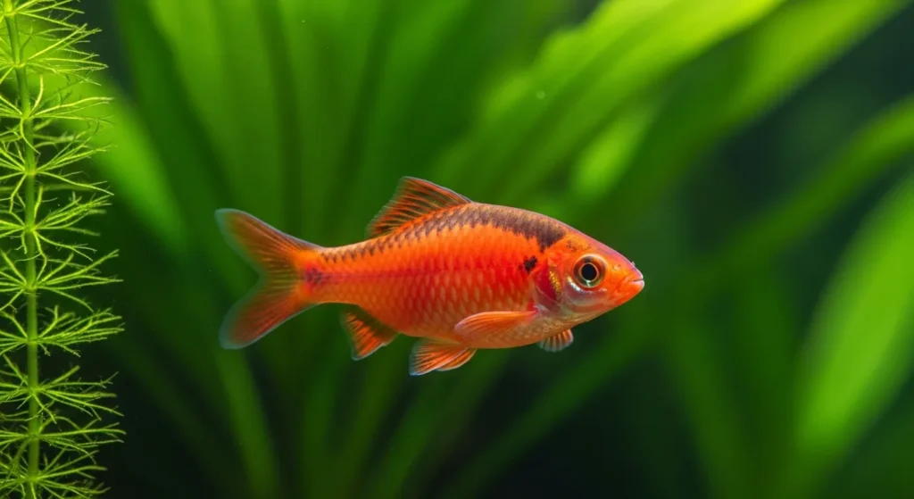 Cherry barb fish ideal for new aquarists