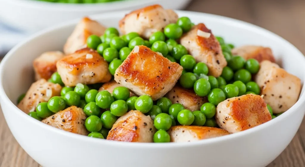 Cat food with chicken and peas