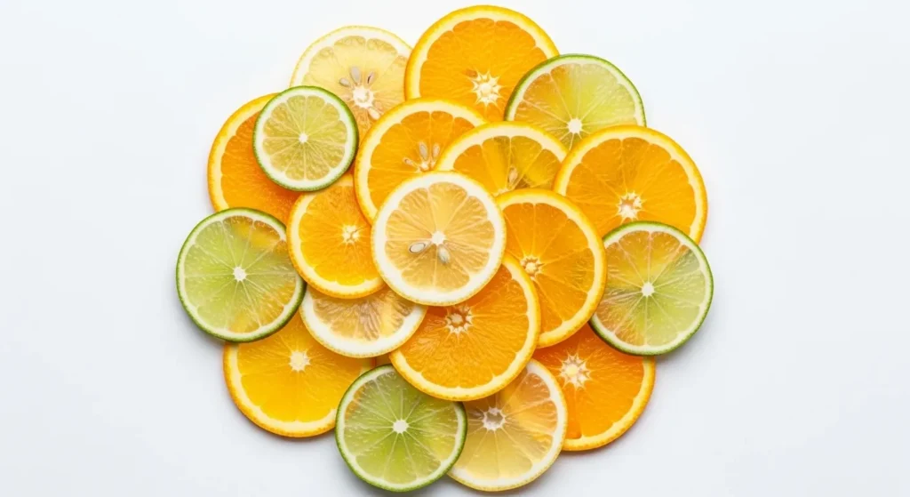 Close-up of sliced citrus fruits.
