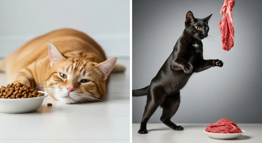 Comparison of cat energy levels with commercial kibble versus homemade high-protein cat food