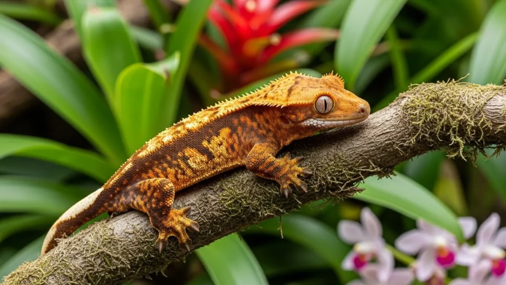 Crested gecko in enclosure
