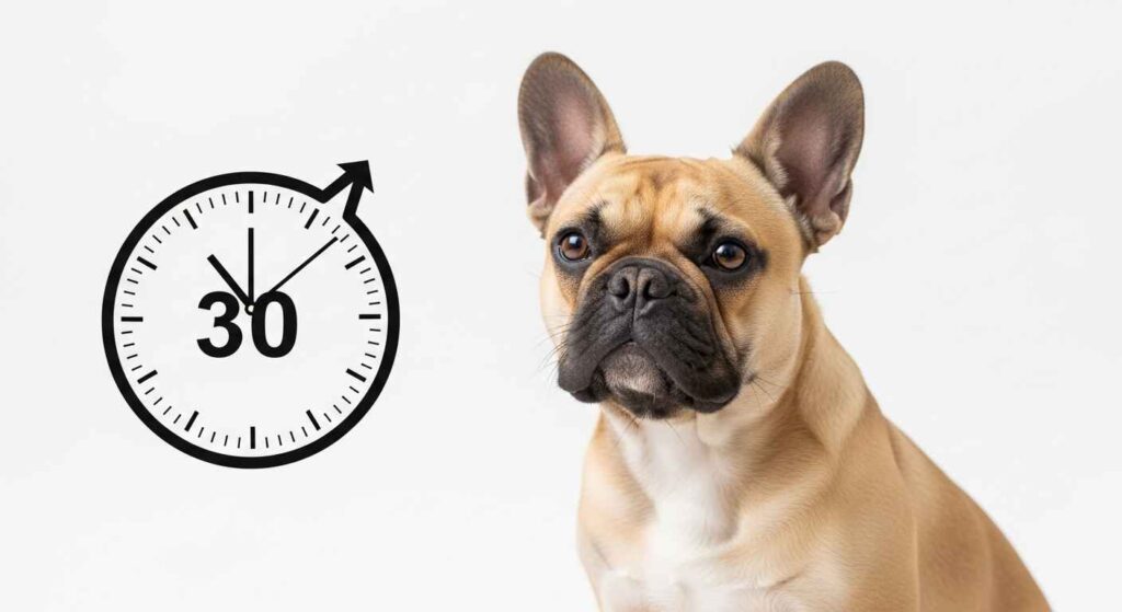 Chart showing different dog breeds and their daily exercise time requirements