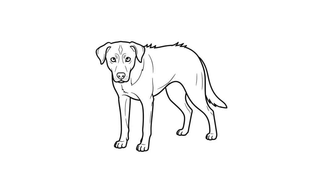 Dog displaying body language that warns of a bite.