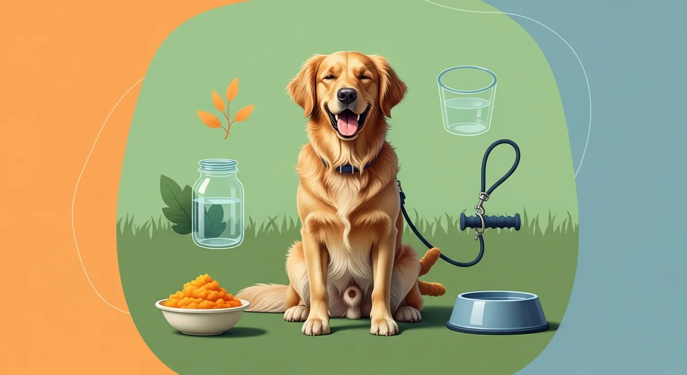 Happy dog after constipation relief with home remedies