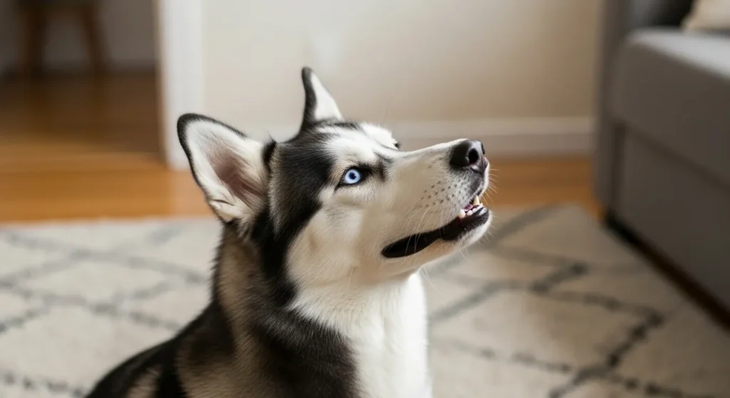 Dog responding to siren sound