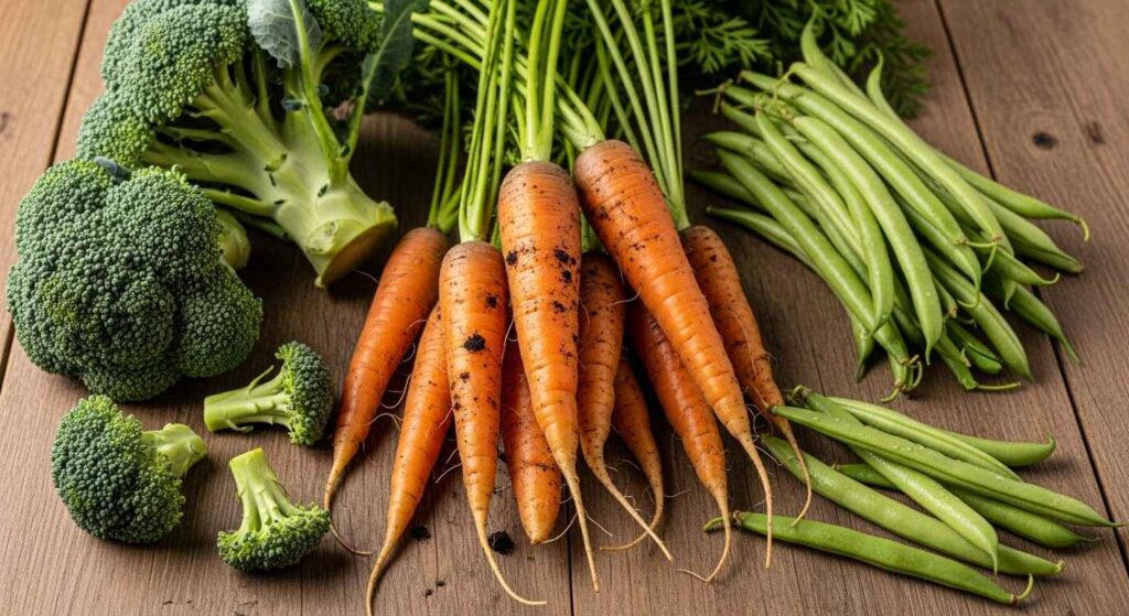 Assortment of dog-friendly vegetables