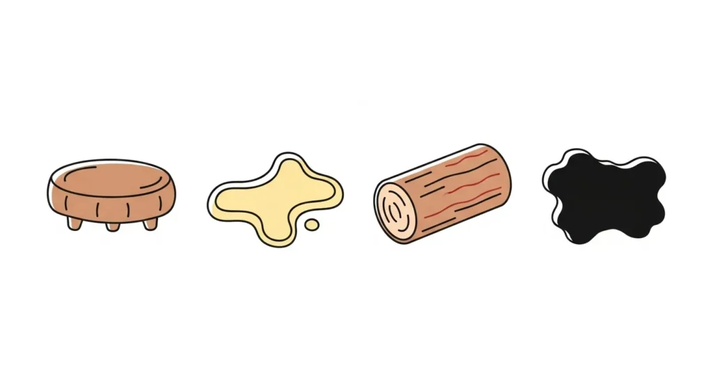 Visual guide to dog poop colors and shapes for diarrhea signs.