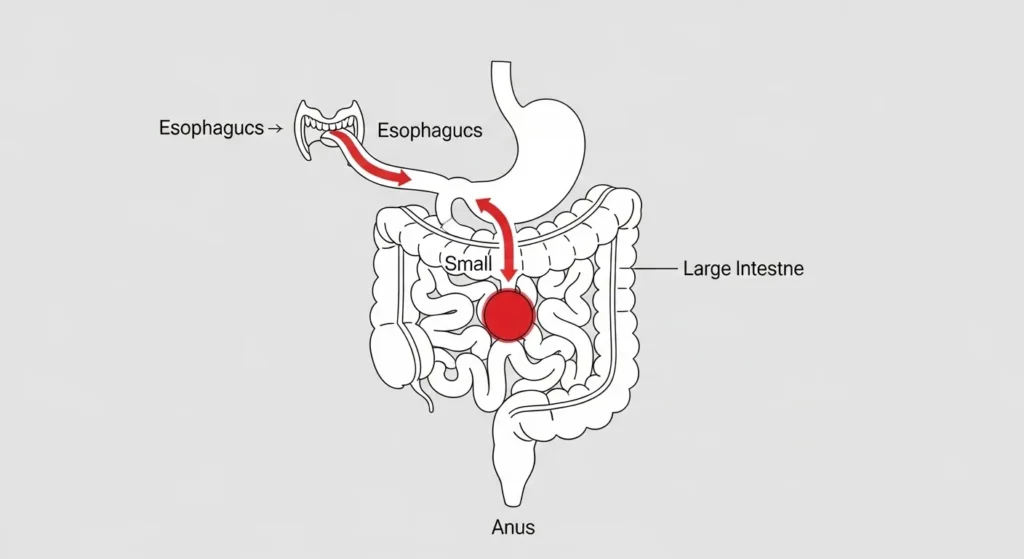 Diagram of dog constipation causes.