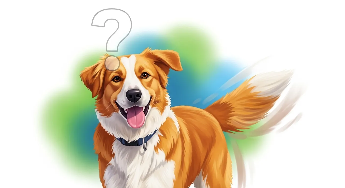 Dog wagging tail illustration