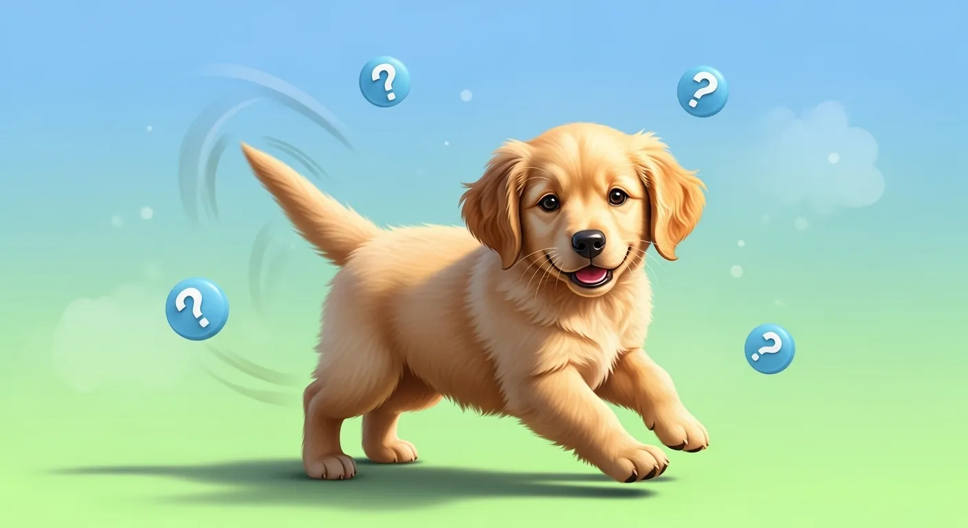 Dog chasing tail thumbnail for blog post.