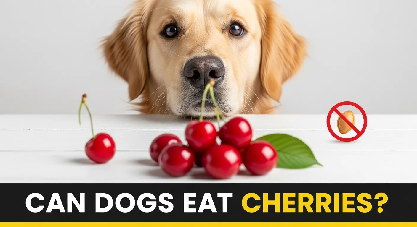 curious dog with cherries for pet safety guide