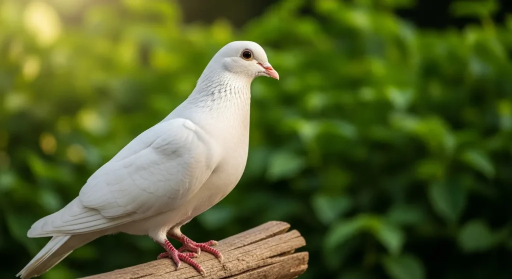 White dove as easy pet bird.