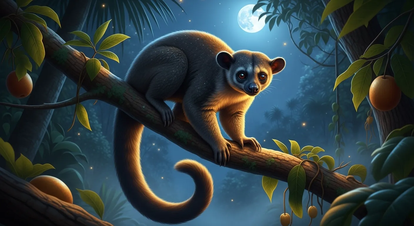 Kinkajou nocturnal habits thumbnail image.