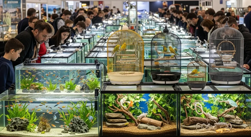 Tables displaying fish, birds, and reptiles