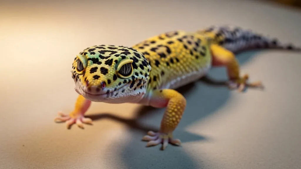 Leopard gecko portrait.