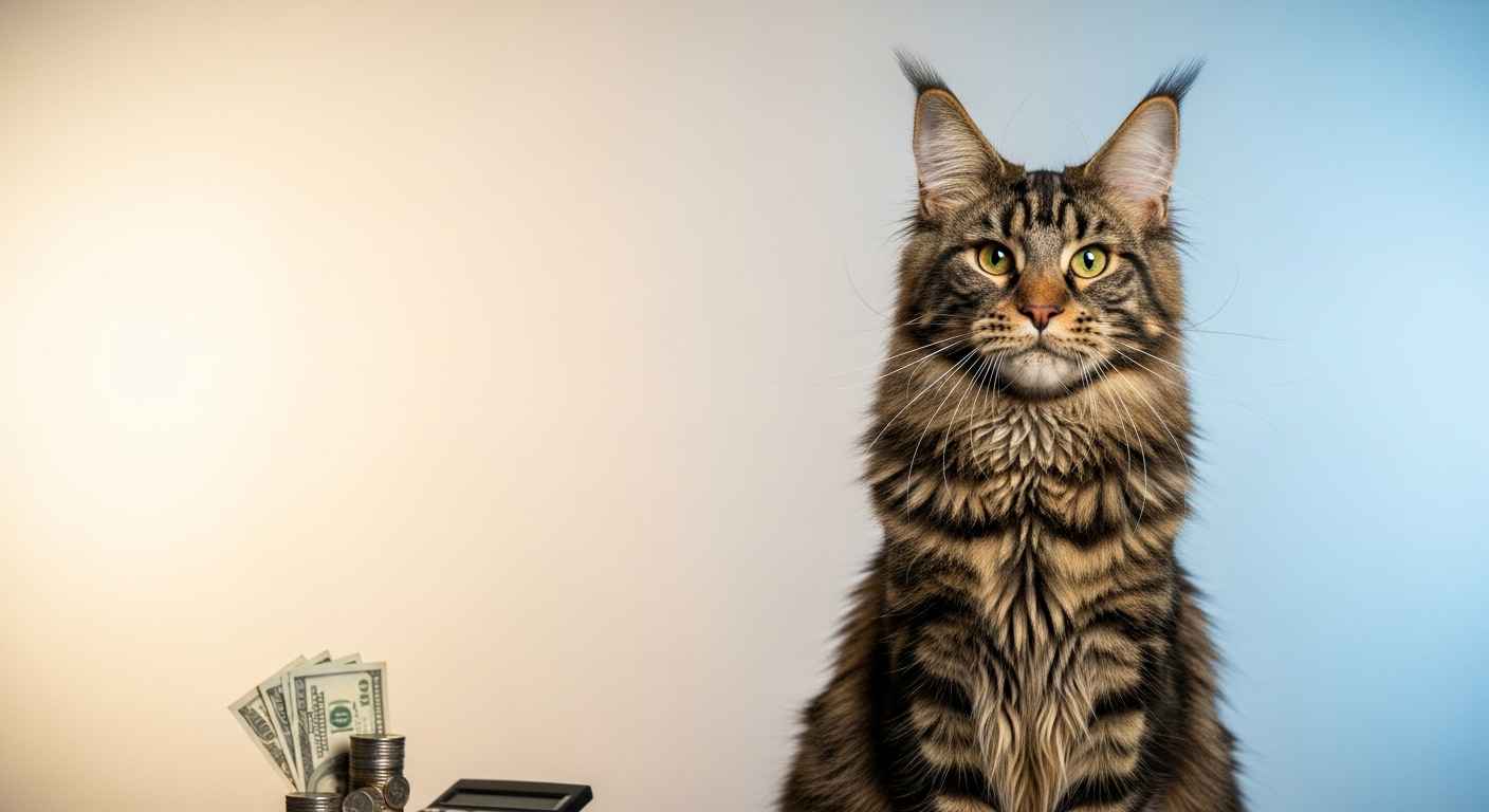 Maine Coon cat with budget planning elements for cost guide thumbnail