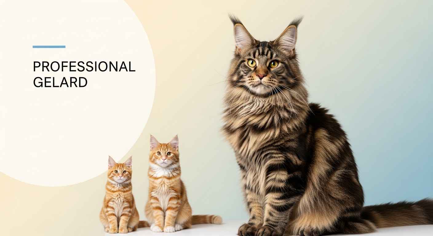 Large Maine Coon cat next to smaller regular cat showing dramatic size difference for blog thumbnail