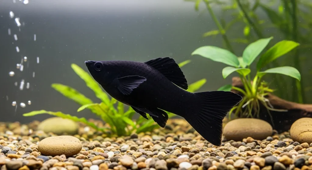 Black molly fish suitable for beginner aquariums