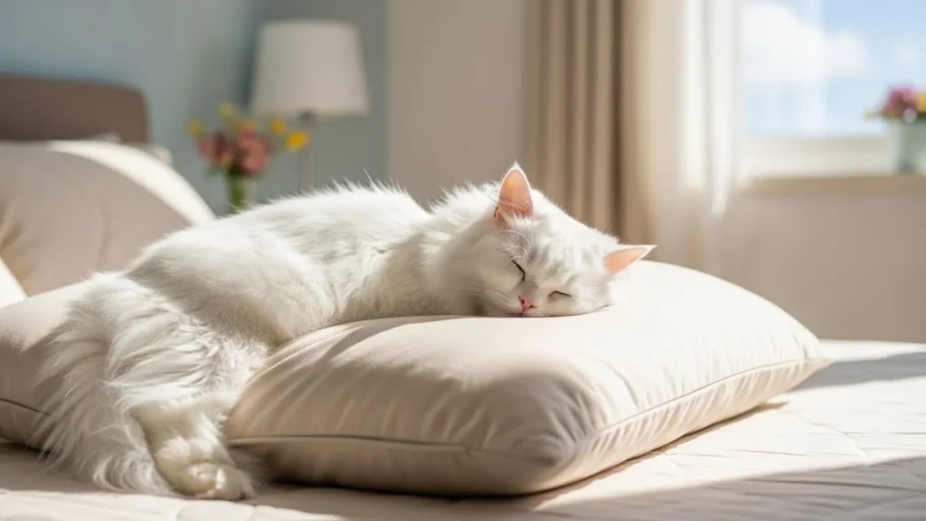 Sleeping Persian in apartment.