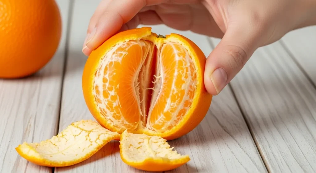 Preparing orange for dogs