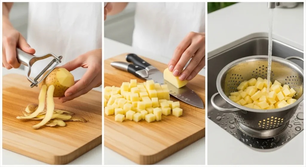 Preparing safe potato for cat