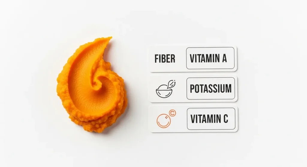 Tablespoon of pumpkin puree showing key nutrients for cats