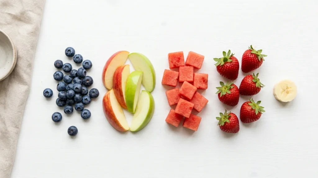 Safe fruits for cats including blueberries strawberries and watermelon