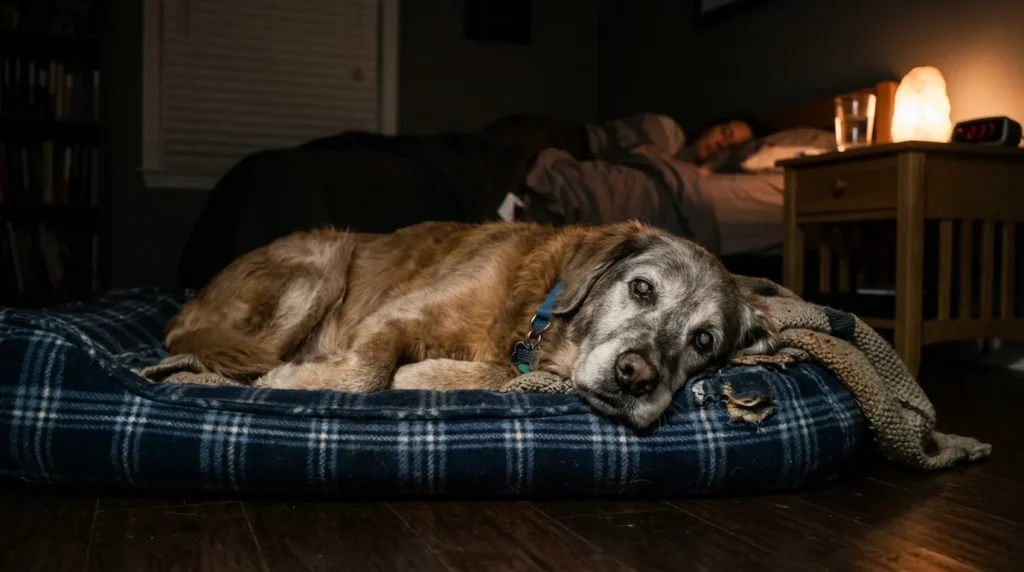 Older dog panting at night due to cognitive dysfunction syndrome