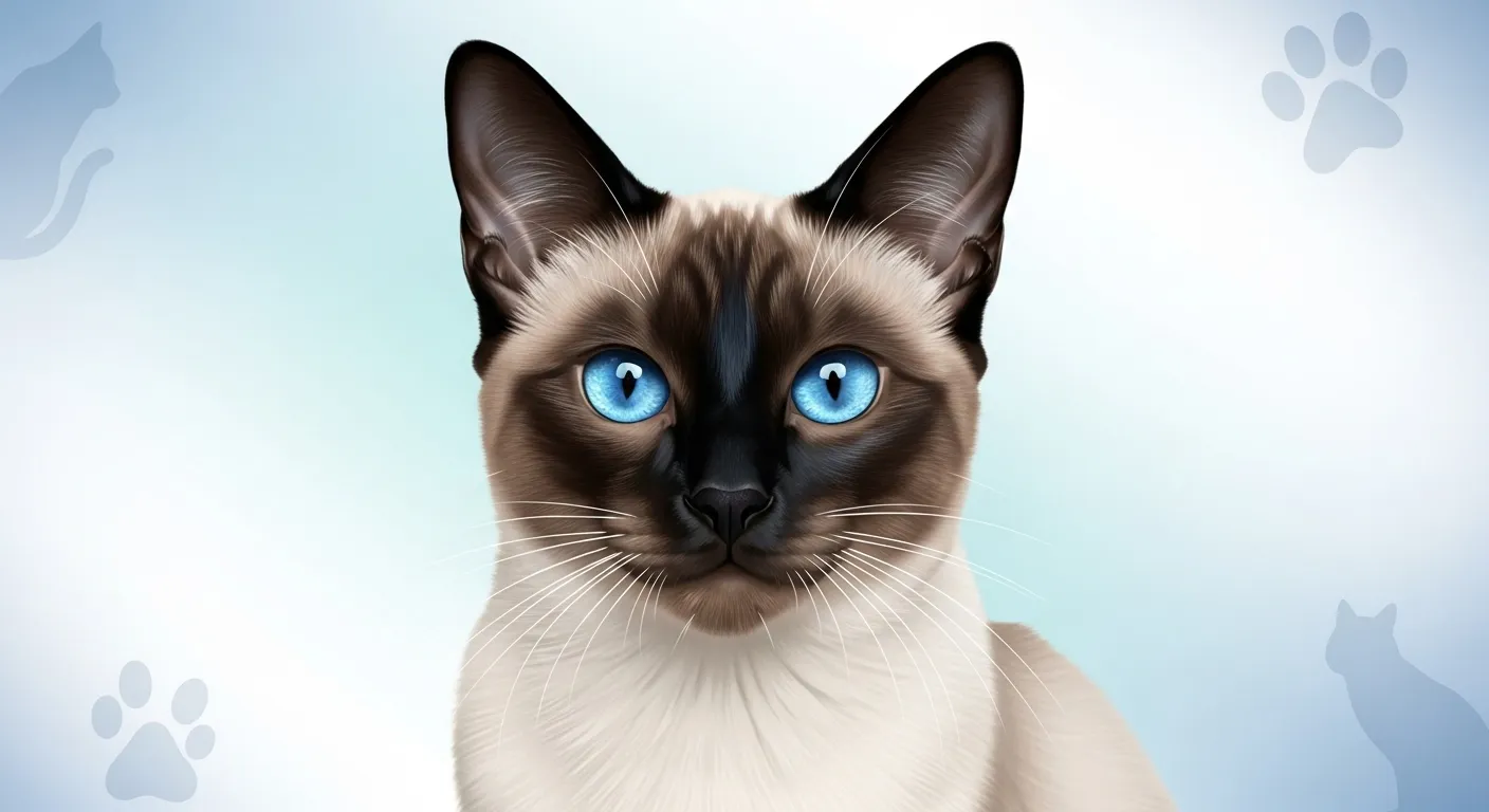 Siamese cat with blue eyes for characteristics post.