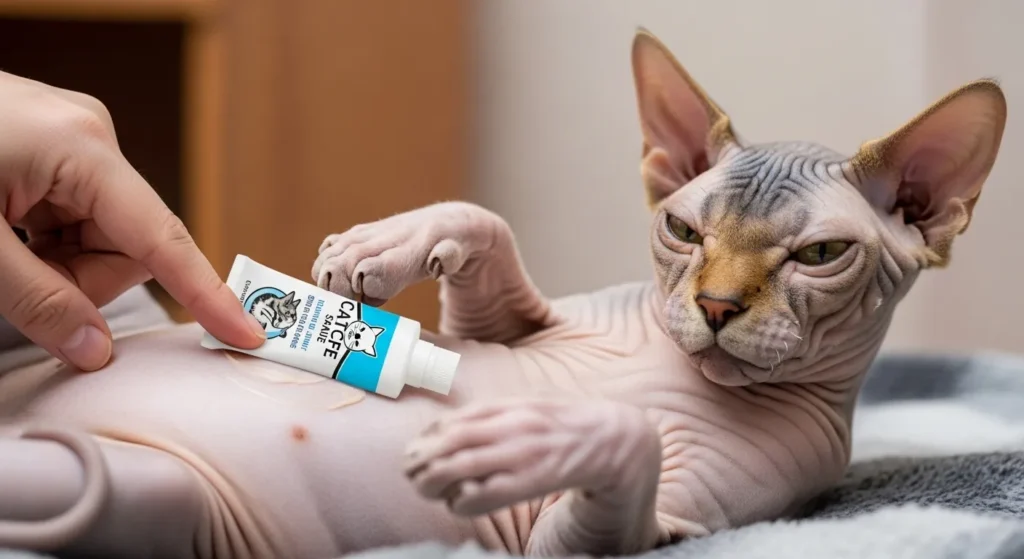 Moisturizing Sphynx cat skin folds