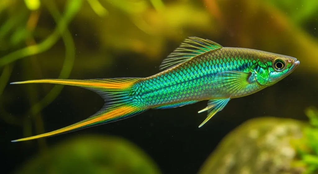 Green swordtail fish for beginner tanks