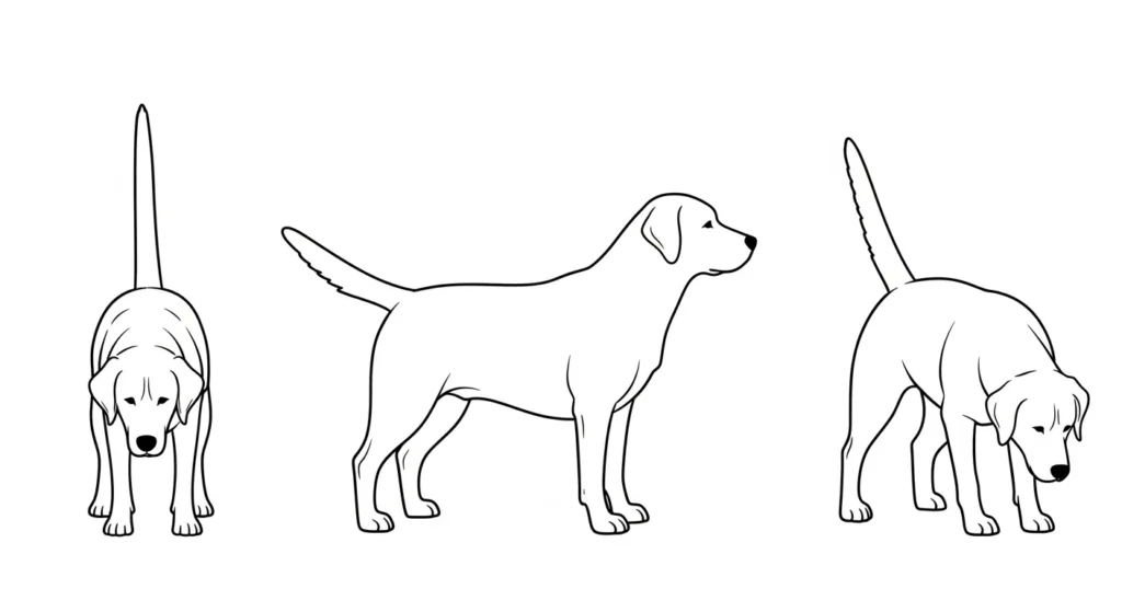 Dog tail position illustrations