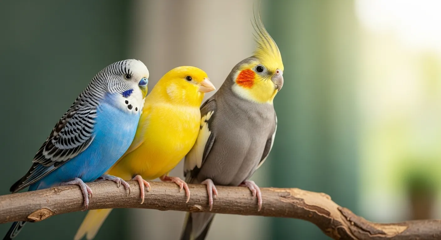 Colorful pet birds for beginners