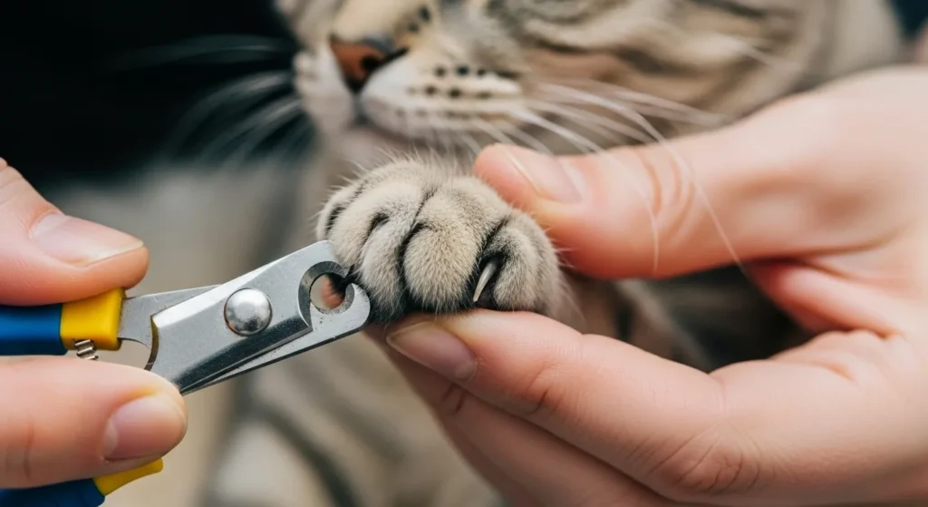 Safe nail trimming for cats