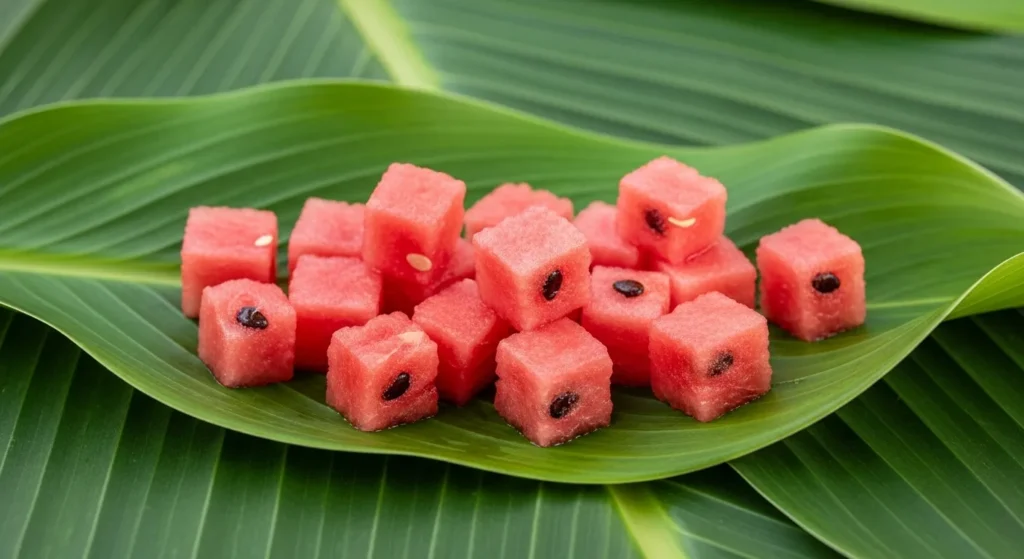 Safe watermelon treat for dogs.