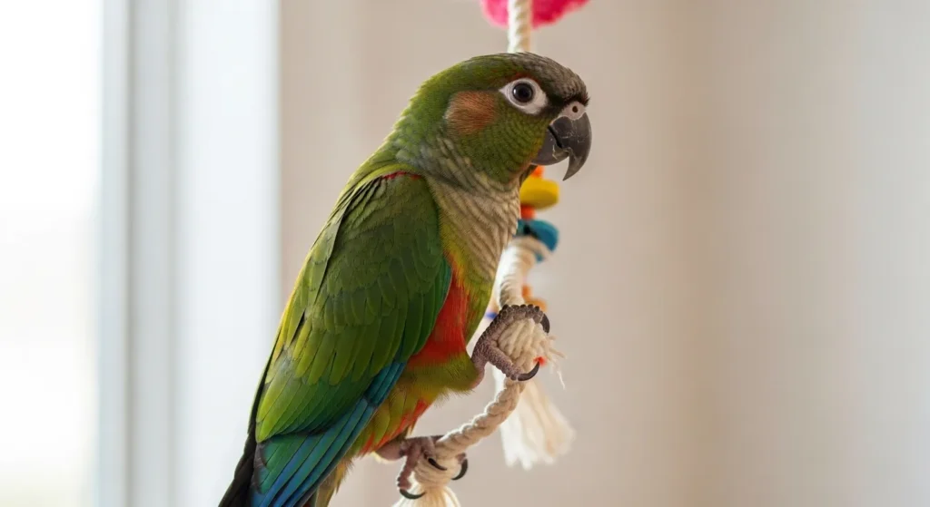 Vibrant conure parrot